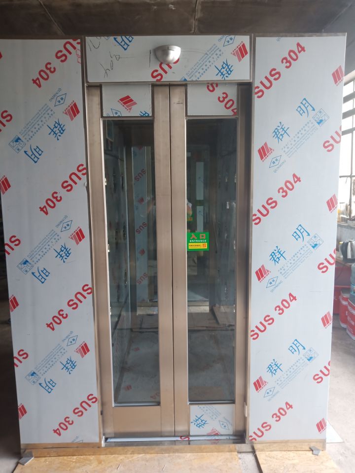 1650*1640*2200雙人雙吹自動感應門不銹鋼風淋室(平移門)